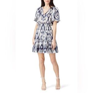 Rebecca Taylor short sleeve ikat print smocked dress, 4